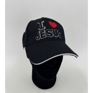 I HEART JESUS NEW RELIGIOUS BALL CAP  NEW  JESUS BLACK HAT CHRISTIAN NWT